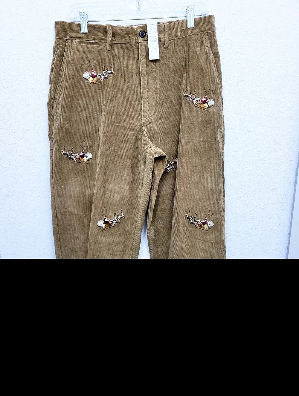 J Crew Relaxed-fit corduroy pant with Santa embroidery CO460 Size 32 NWT